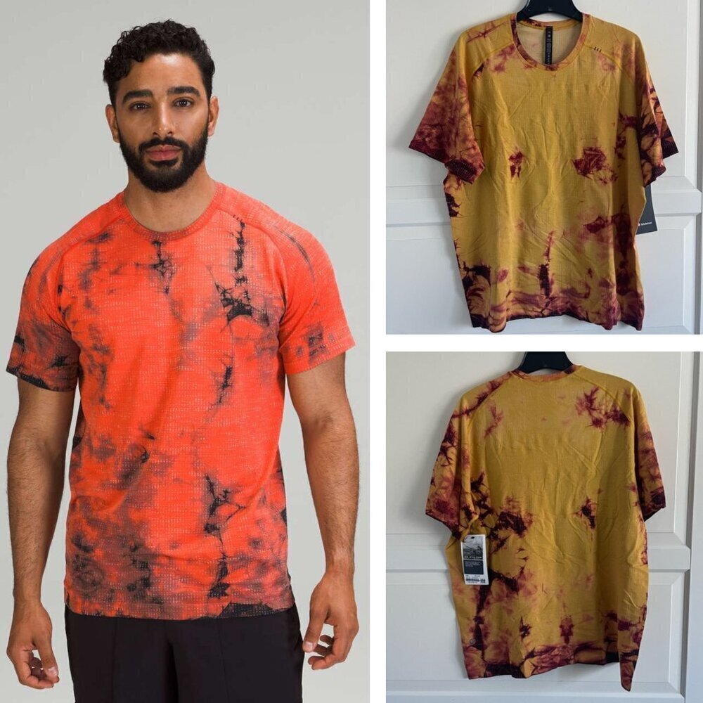 New! Lululemon Metal Vent Tech Gold Deep Red Dye T-Shirt 20705